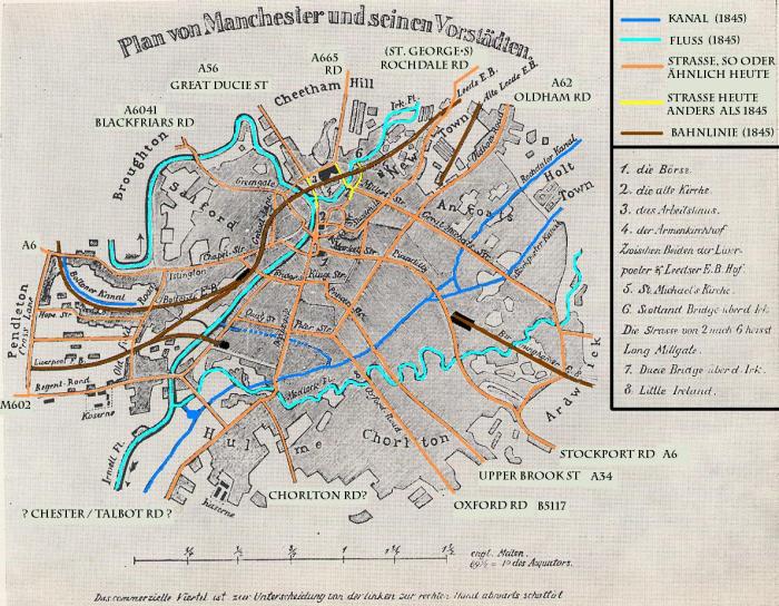2. 1844 map of Manchester and Salford included in Engels's 'The Condition of the Working Class in England'